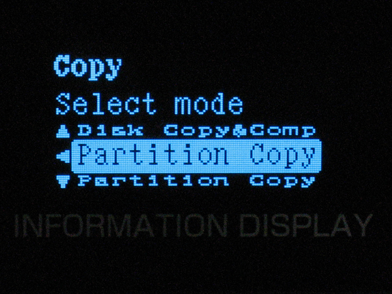 コピーモード。HDD全体またはパーティションのコピーを選択できる。今回はパーティションコピーを選択
