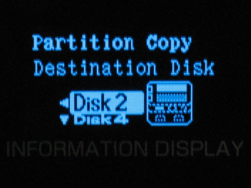 次いで、コピー先のHDDを選択。こちらDISK2もしくはDISK4から選択できる