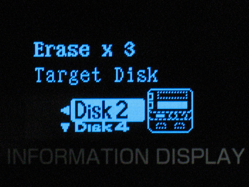 イレース対象となるディスクを選択する。DISK2もしくはDISK4から選択可能