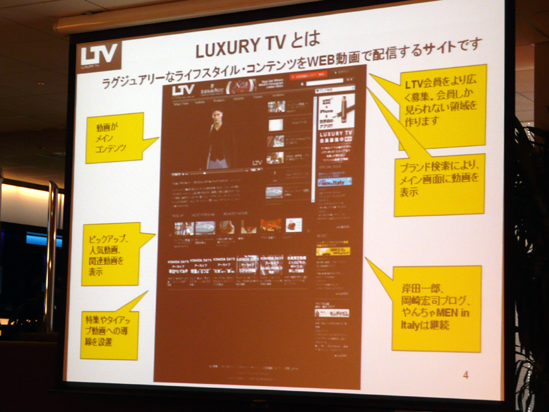 「LUXURY TV」サイトイメージ