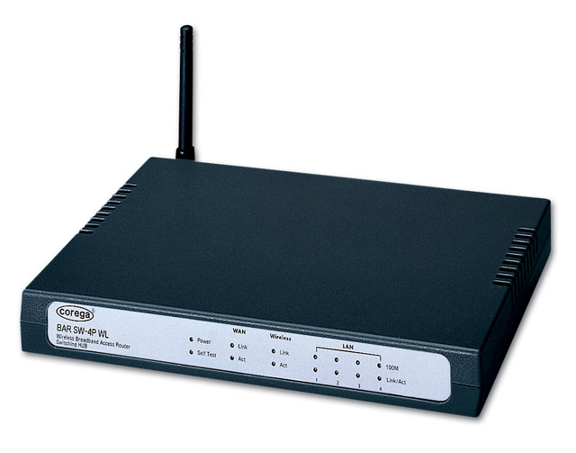 コレガ、無線LANアクセスポイントを内蔵したルータ「BAR SW-4P WL」